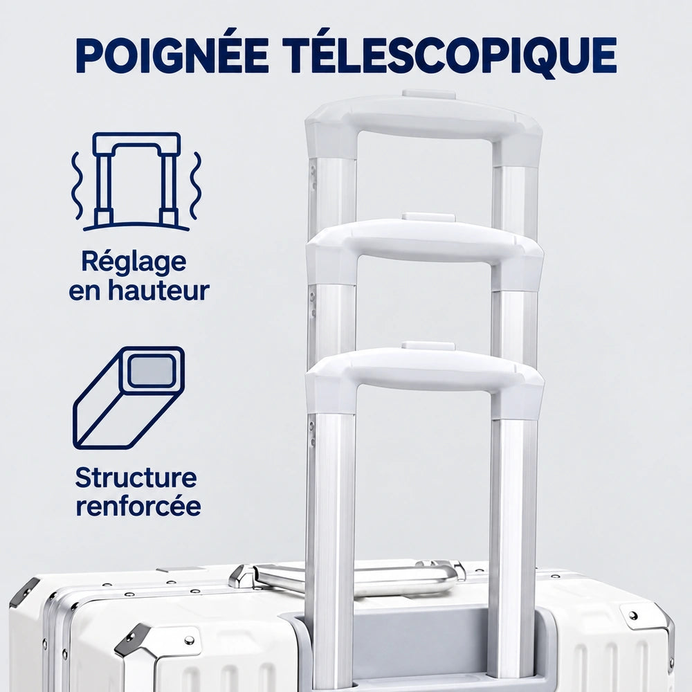 Valise soute sans fermeture éclair poignée télescopique