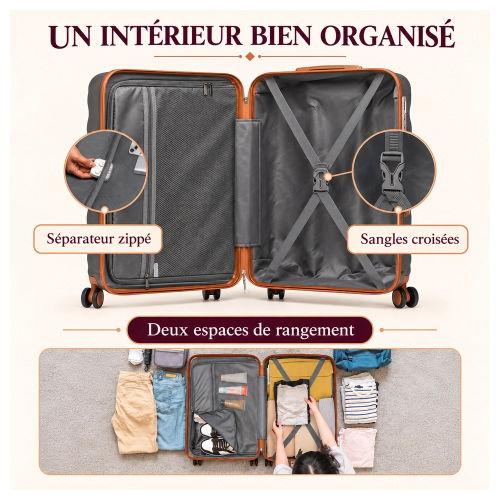 Valise soute TSA intรฉreur