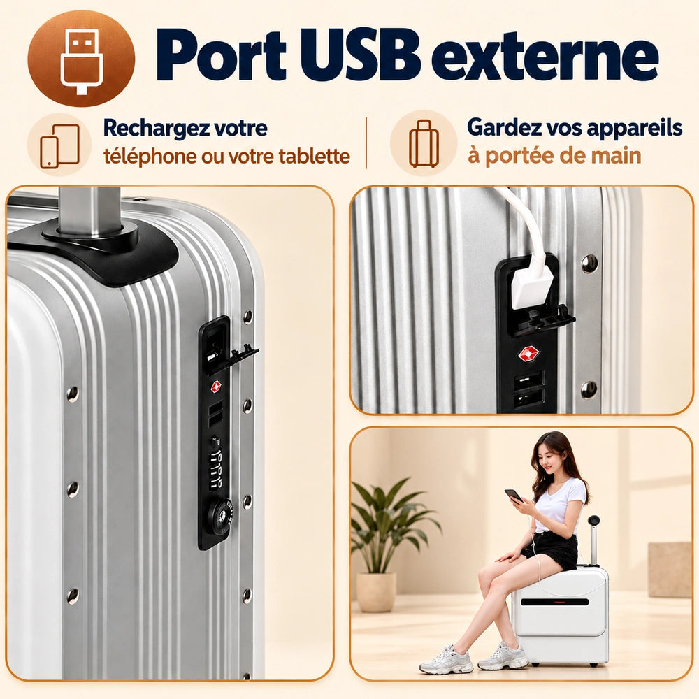 Valise trottinette électrique port USB