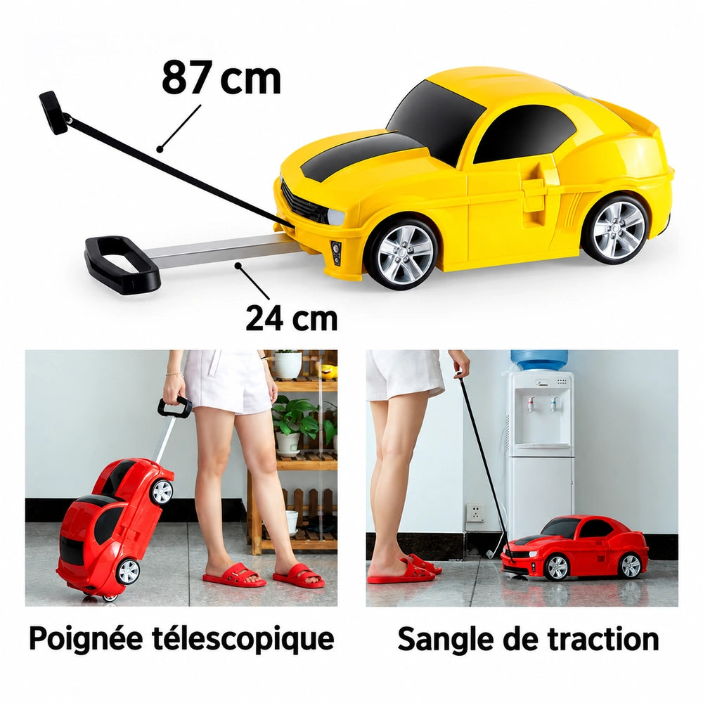 Valise voiture enfant poignรฉe et sangle